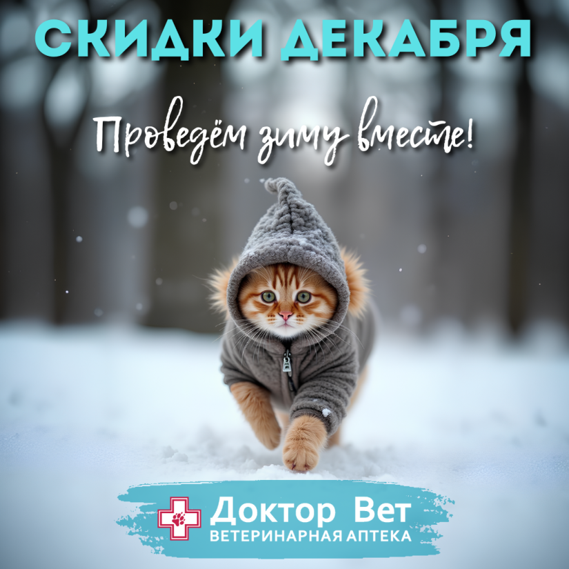 Встречаем новый год с «Доктор Вет»! Весь декабрь мы открываем наш волшебный АДВЕНТ КАЛЕНДАРЬ скидок!